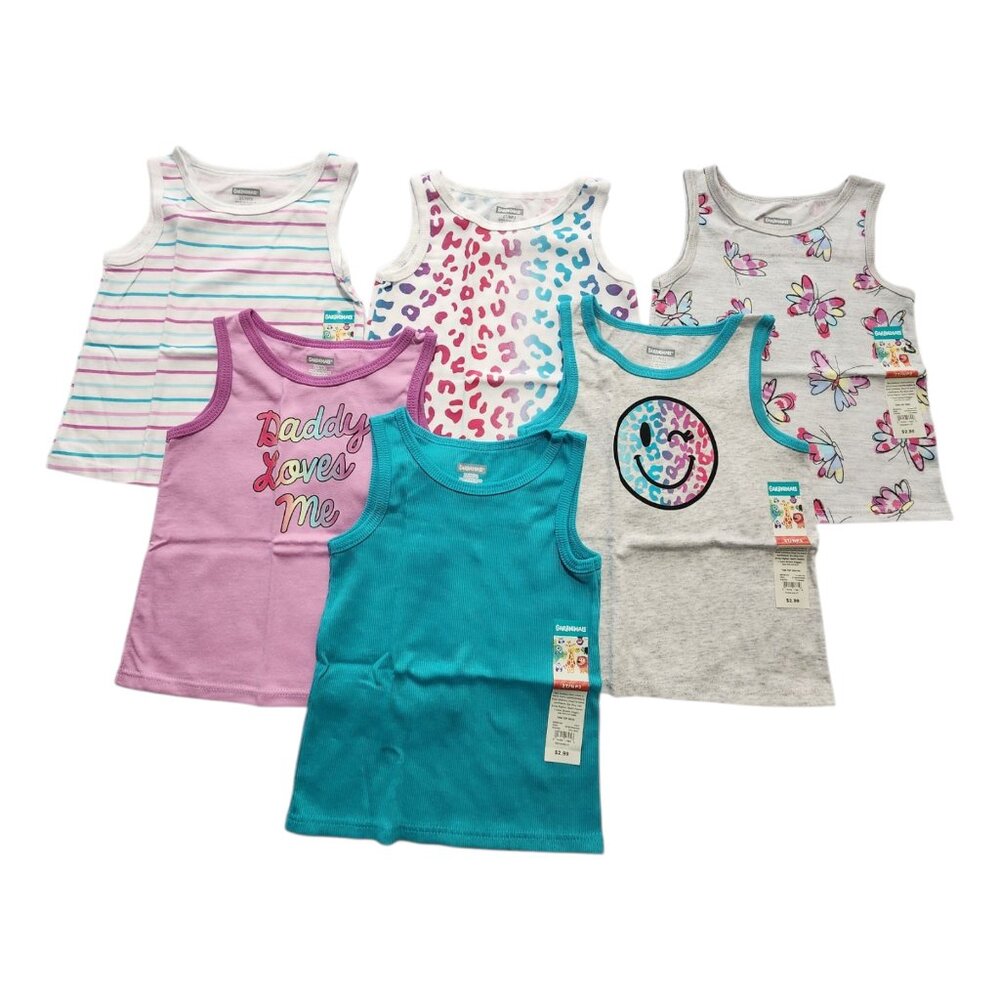 Garanimals Girls 2T Tank‎ Top New 6-Pack